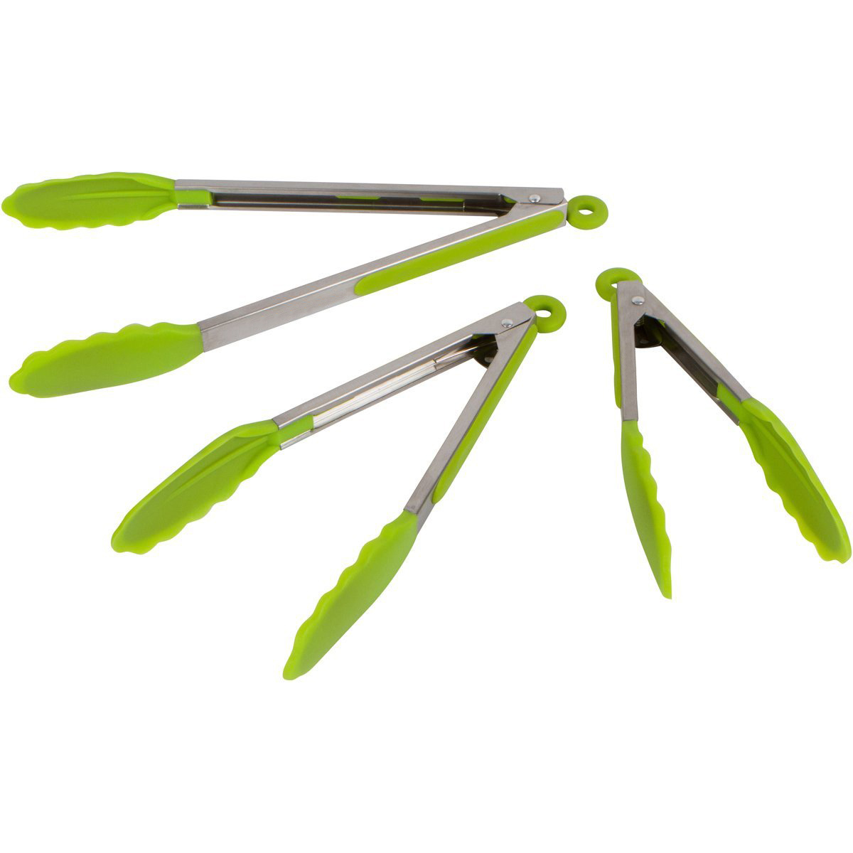 Cooking Kitchen Tongs with Silicone Tips - Stainless Steel tongs for  cooking - 7 and 9 and 12 Tongs With Silicone Rubber Grips 