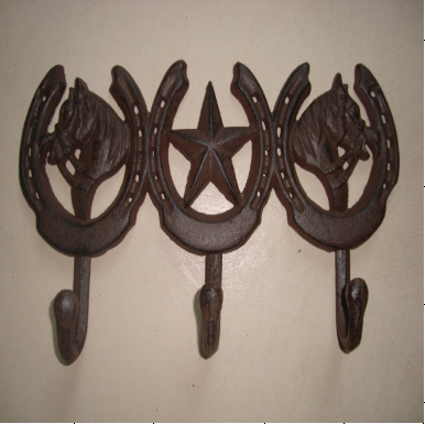 Wholesale cast iron coat hook with star and two horse heads factory and  suppliers